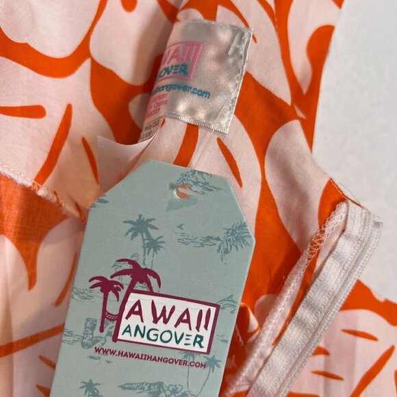 Hawaiian Mini Dress Orange Floral - Picture 8 of 12